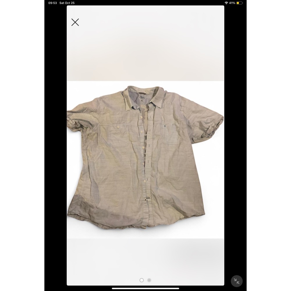 IZOD Saltwater Relaxed Classics Mens Short Sleeve Button Up Shirt‎ XXL